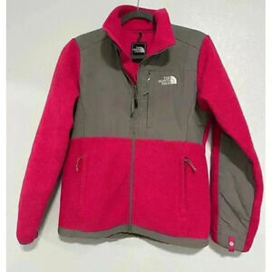 The North Face Pink Denali Fleece‎ Pink/Grey Jacket size small